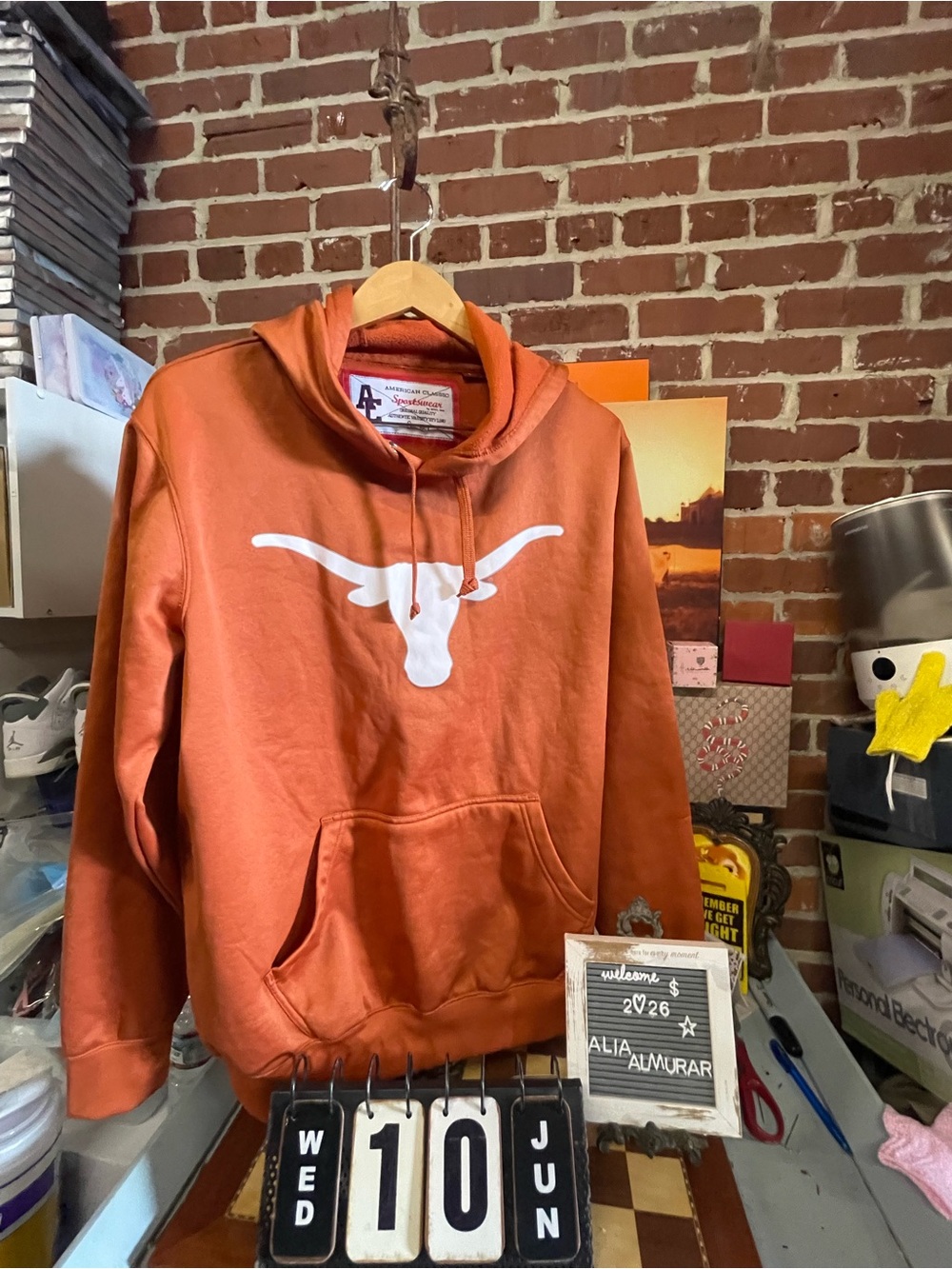 American Classic Sportswear Texas Longhorns Orange Hoodie With Pockets